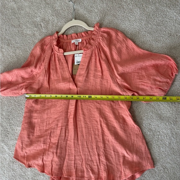 Blu Pepper from Versona NWT Large Gauze Peasant Top Melon Color - Picture 7 of 11